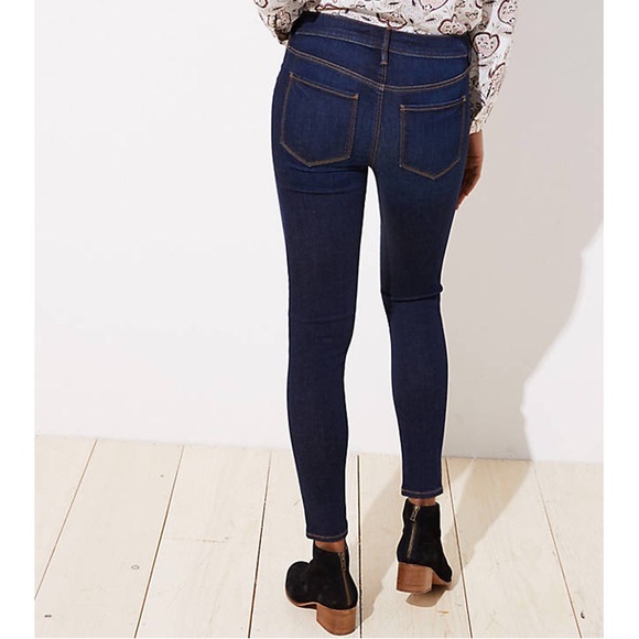 ✨HP NWT LOFT Denim Legging Jeans Vivid Dark Indigo - Picture 3 of 8